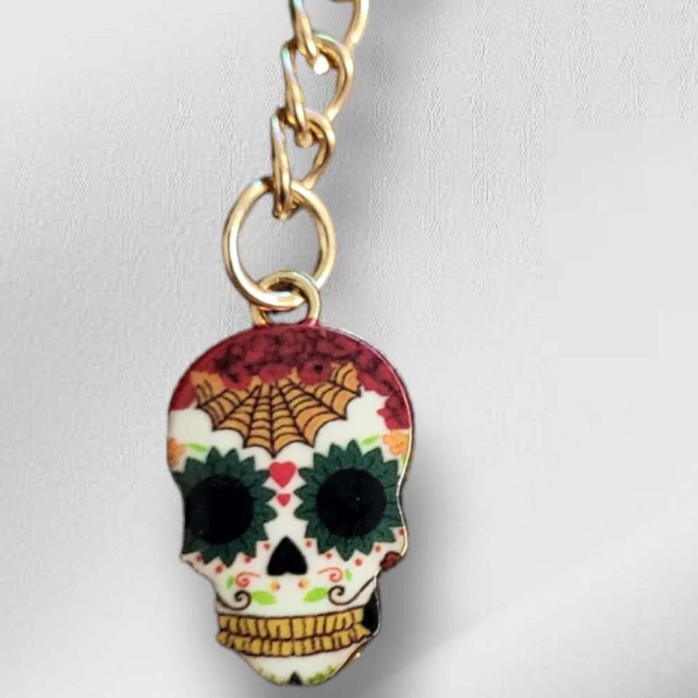 New sugar skull keychain